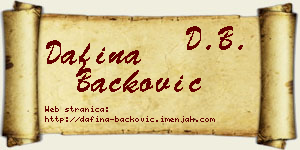 Dafina Backović vizit kartica